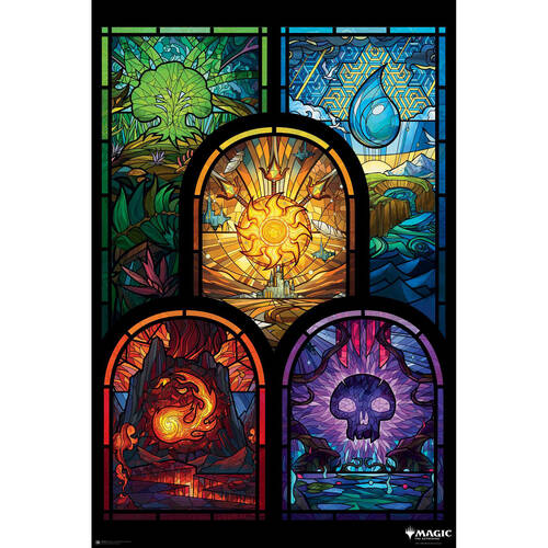 Magic the Gathering Stained Glass Poster Wall Decor 91x61cm