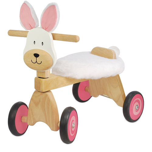 Im Toy 49cm Wood Paddie Rider Bunny Kids Ride-On Toy 12m+