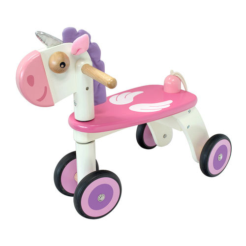 Im Toy 56cm Wood Style Rider Unicorn Kids Ride-On Toy 12m+