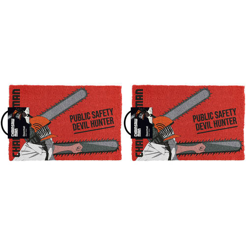 2PK Chainsaw Man Public Safety Devil Hunter Collectors Doormat 60 x 40cm
