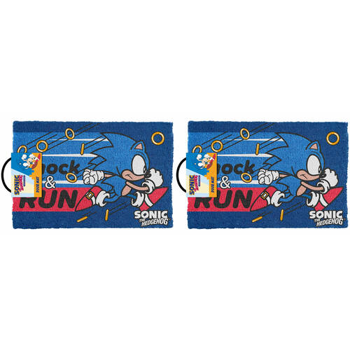2PK Sonic The Hedgehog Knock and Run Collectors Doormat 61 x 40cm