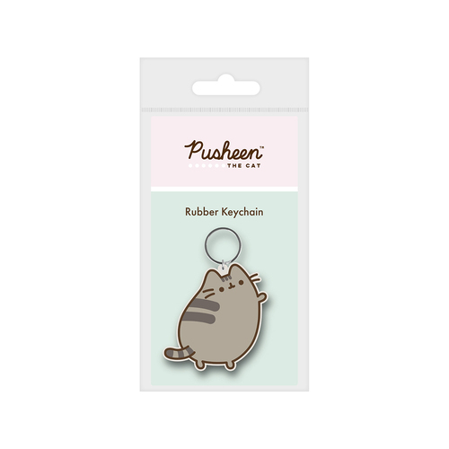 Pusheen Standing Cat Themed Cartoon Novelty Keyring Rubber Keychain Set 