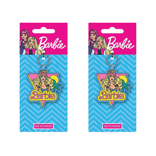 2PK Barbie Retro California Soft Rubber PVC Collectable Keyring