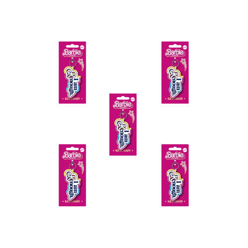 5PK Impact Rock Merchandise Barbie Movie I am Kenough PVC Keyring 9cm Multicoloured