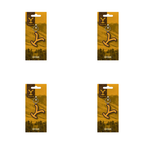 4PK Yellowstone Logo PVC Rubber Durable Keyring/Keychain 4x9cm