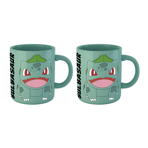2PK Pokemon Video Game/Cartoon Themed Character Coloured Mug Bulbasaur 300ml