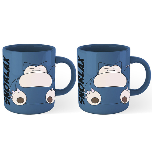 2PK Pokemon Video Game/Cartoon Themed Character Full Coloured Mug Snorlax 300ml