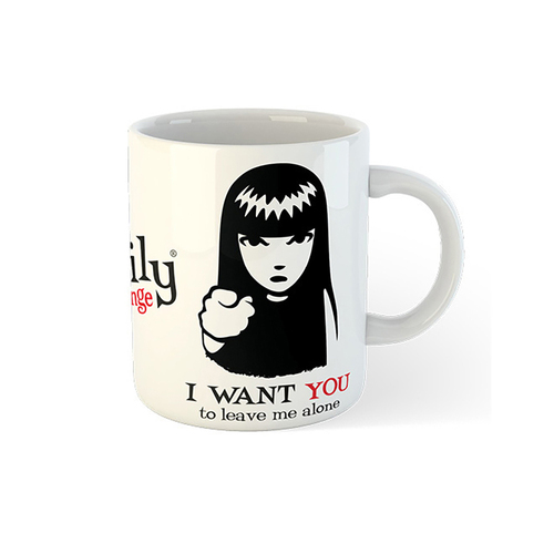 Emily The Strange Leave me Alone Coffee Drinking Mug Red/Black Print 300ml
