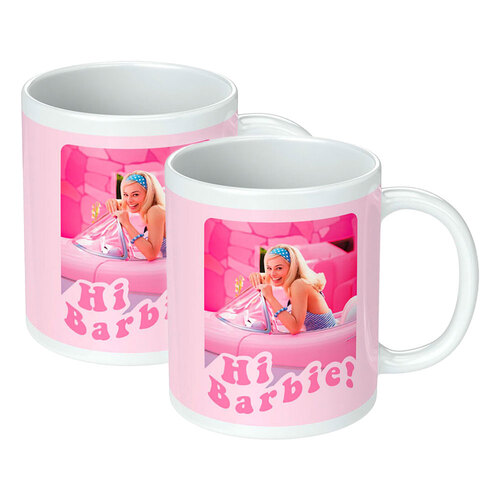 2PK Barbie Movie "Hi Barbie!" White Ceramic Printed Mug