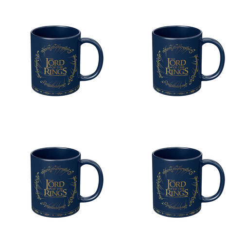 4PK The Lord Of Rings Logo Coloured Coffee Mug Blue and Yellow