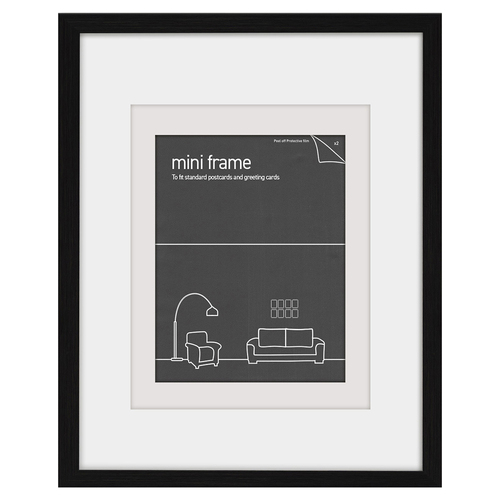 Frames & Hangers Mini Wall Hanging Sleek 21x26cm Postcard Picture Frame Black