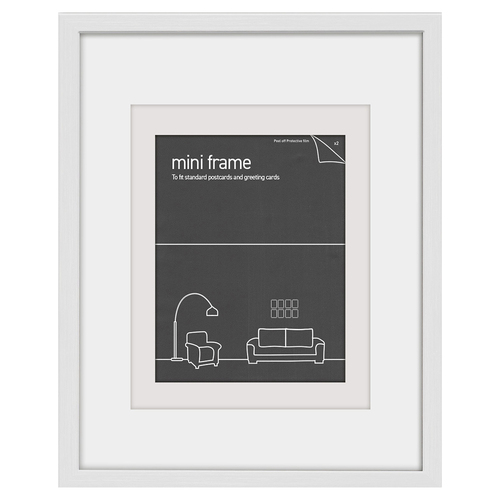Frames & Hangers Mini Wall Hanging Sleek 21x26cm Postcard Picture Frame White