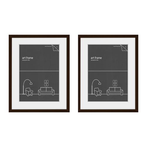2PK Frames & Hangers 29x37cm Pickture Poster Frame Oak With Double Mat