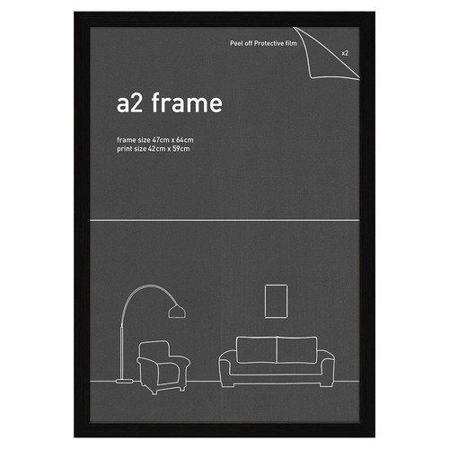 Frames & Hangers Wall Hanging Sleek A2 Picture Print Art Frame Black