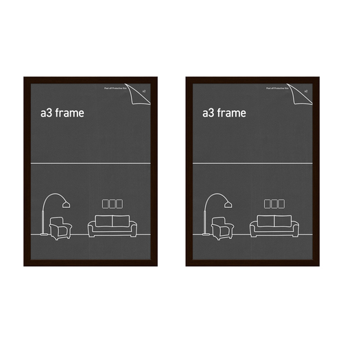 2PK Frames & Hangers A3 Picture Print Art Frame Rustic Oak 28 x 40Cm