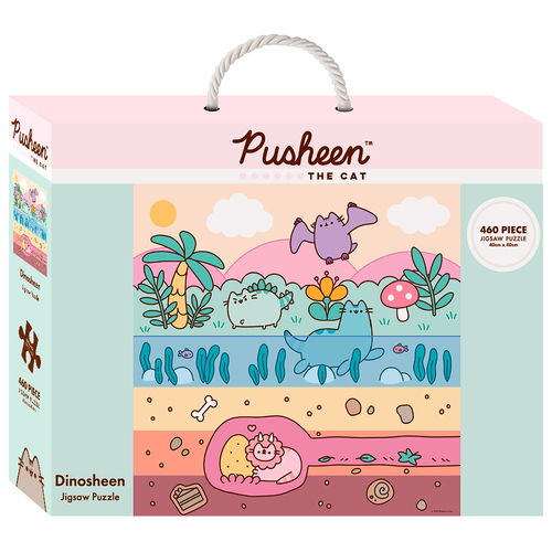 460pc Pusheen Dinosheen The Cat Jigsaw Multi Coloured Puzzle 40x40cm 3y+