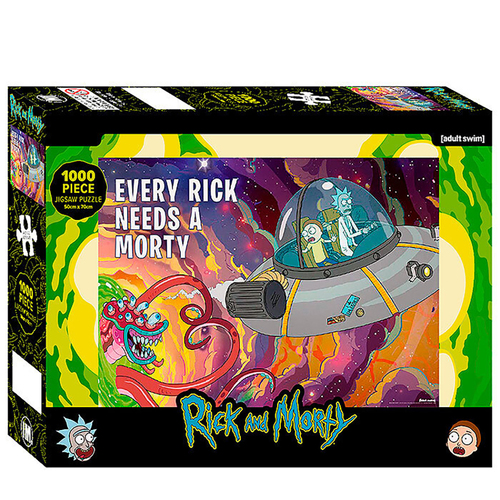 1000pc Adult Swim Rick and Morty Portal Themed Jigsaw Puzzle 50x70cm 3y+