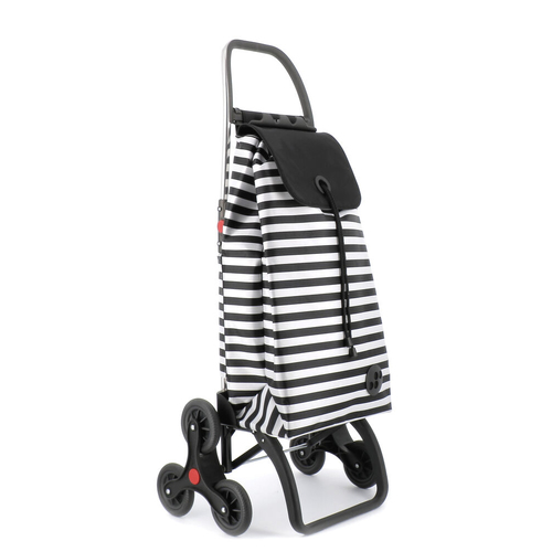 Rolser 43L 6 Wheel Folding Shopping Cart Trolley 107x47.5cmBlack & White