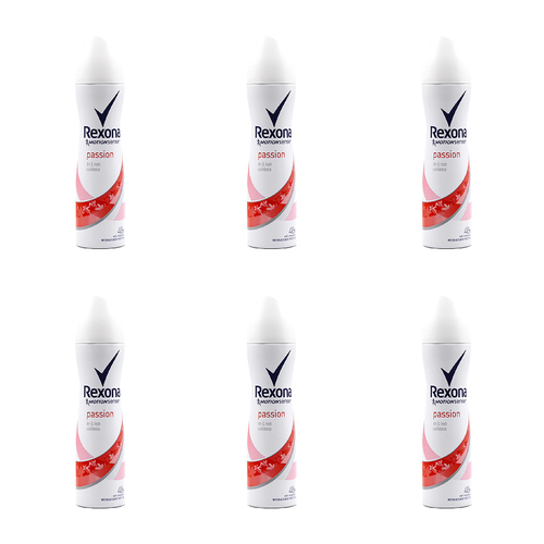 6PK Rexona 150ml Motion Sense Deodorant Passion Dry & Fresh Confidence