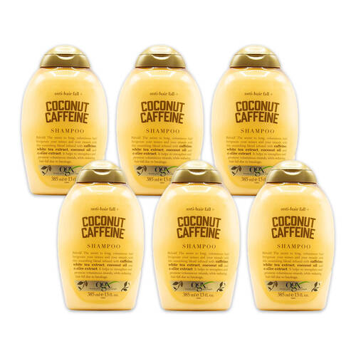 6PK Ogx 385ml Shampoo Anit-Hair Fall w/ Coconut Caffeine