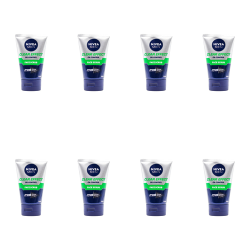 8PK Nivea Men 100ml Face Scrub Clear Effect Oil Control Cleanser
