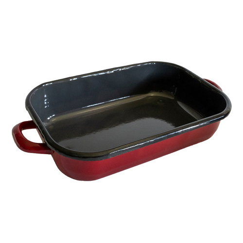 Urban Style Enamelware 2.2L Induction Baking Dish w/ Handles - Red