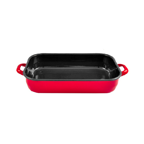 Urban Style Enamelware 4.8L Induction Baking Dish w/ Handles - Red