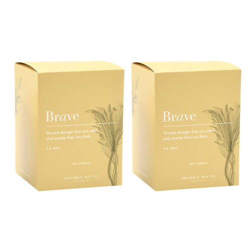 2PK Bramble Bay Brave Candle Lime Basil and Mandarin Scented Inspirational