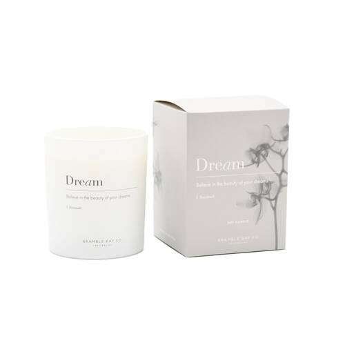 Bramble Bay Dream Candle Vanilla Bean Caramel Espresso Scented Inspirational