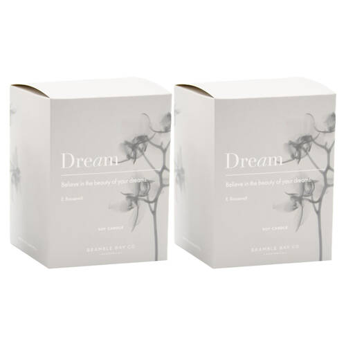 2PK Bramble Bay Dream Candle Vanilla Bean Caramel Espresso Scented Inspirational
