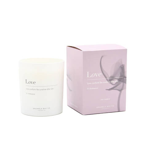 Bramble Bay Love Candle Peony Violet Jasmine and Wild Rose Scented Inspirational