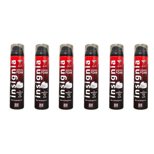 6PK Insignia Men's Shaving Foam w/ Aloe 300ml For Sensitive Skin 