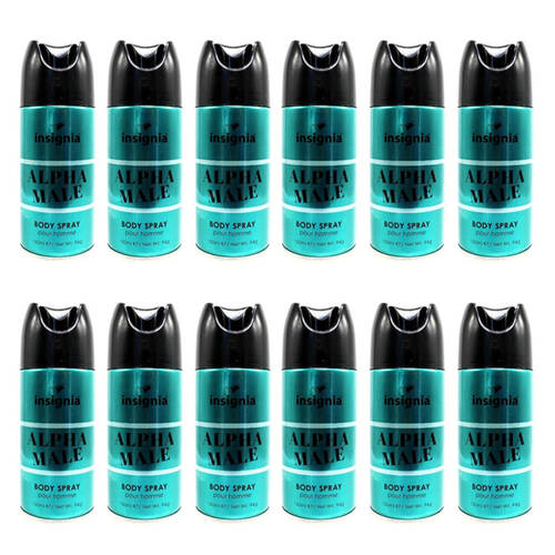 12PK Insignia Men's Body Spray Alpha Male Pour Homme 150ml Fragrance