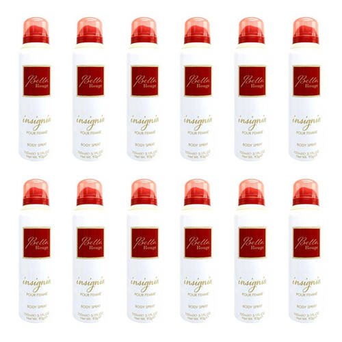 12PK Insignia Women's Body Spray Bella Rouge 150ml Daily Fragrance Mist