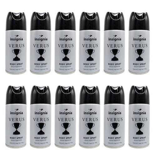 12PK Insignia Men's Body Spray Verus Scent Pour Homme 150ml Fragrance