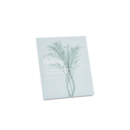 Bramble Bay Inspirational Home Decor Wall Plaque W/ Believe Gandhi Quote Blue 