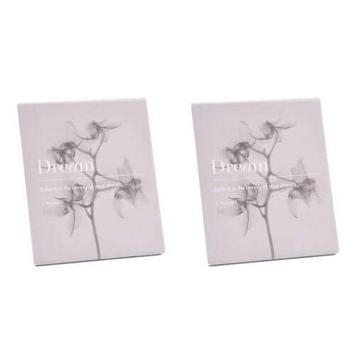 2PK Bramble Bay Inspirational Home Decor Plaque W/ Dream Roosevelt Quote Pink