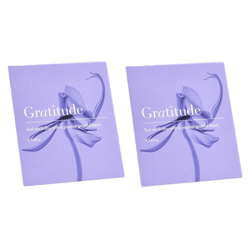 2PK Bramble Bay Inspirational Home Decor Wall Plaque W/ Gratitude Quote Purple