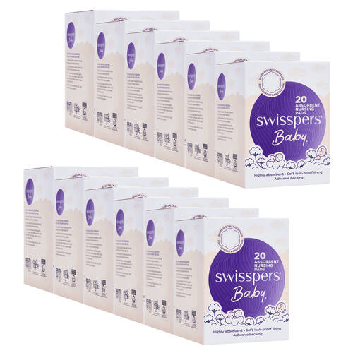 12x 20pc Swisspers Baby Breastfeeding Absorbent Nursing Pads Disposable White
