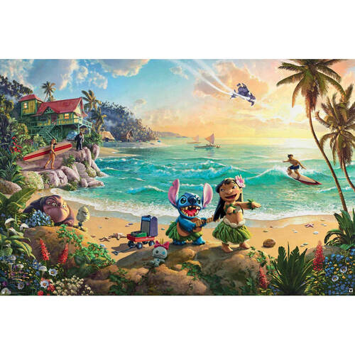 Disney Thomas Kinkade Lilo & Stitch Poster Wall Decor 91x61cm