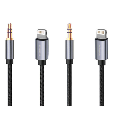 2PK Sansai 8 Pin to 3.5mm Audio Cable 150cm Cable