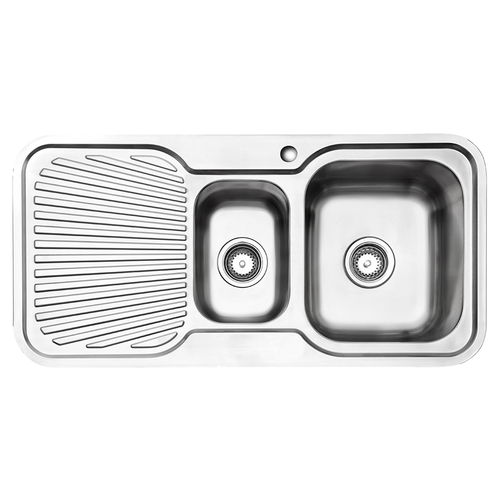 IAG Appliances Right Hand 1&1/4 Bowl Home Sink With Drainer