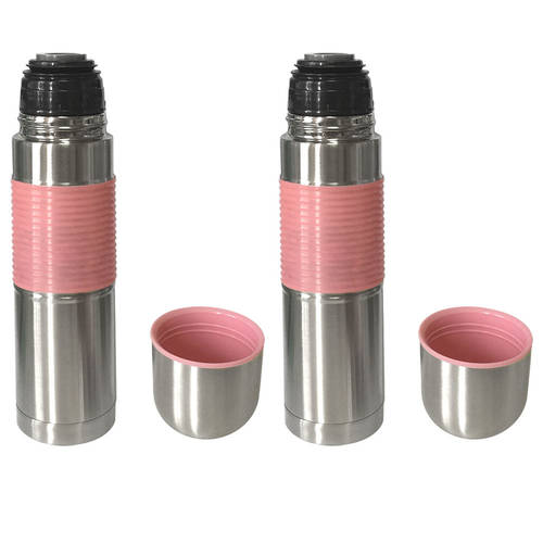 2PK Stainless Steel Flask 500ml Bottle w/ Double Wall Vacuum - Pink