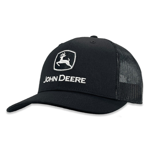 John Deere Trademark Logo Trucker Mesh Themed Hat/Cap Black