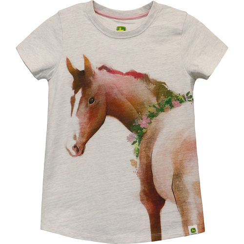 John Deere Horse Themed Kids/children T-Shirt/Tee Youth Size 7