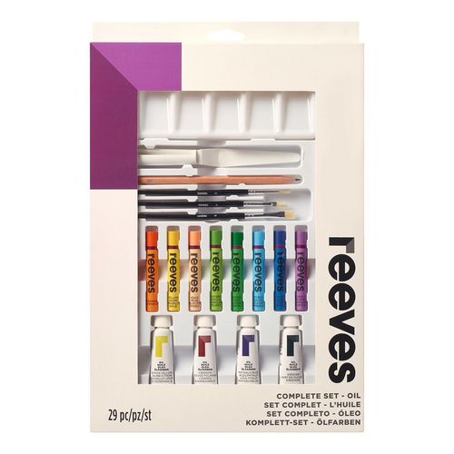 24pc Reeves Oil Paint Complete Arts And Crafts Kit Painting