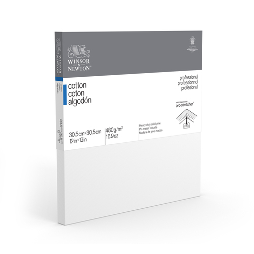 Winsor & Newton Professional 3/4" Thin Edge 12x12" Cotton Canvas - White