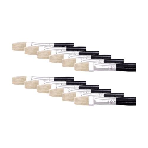 12PK Jasart Hog Bristle Series 577 Flat Paint Brush - Size 16