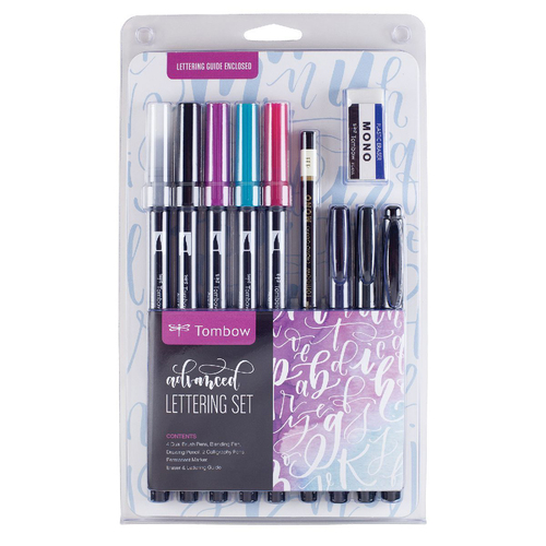 10pc Tombow Advanced Lettering Calligraphy Writing Brush Pen Set
