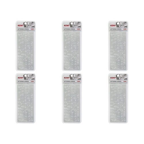 6PK Kent Lettering Stencil 10mm Home/School stationery Drawing/Design